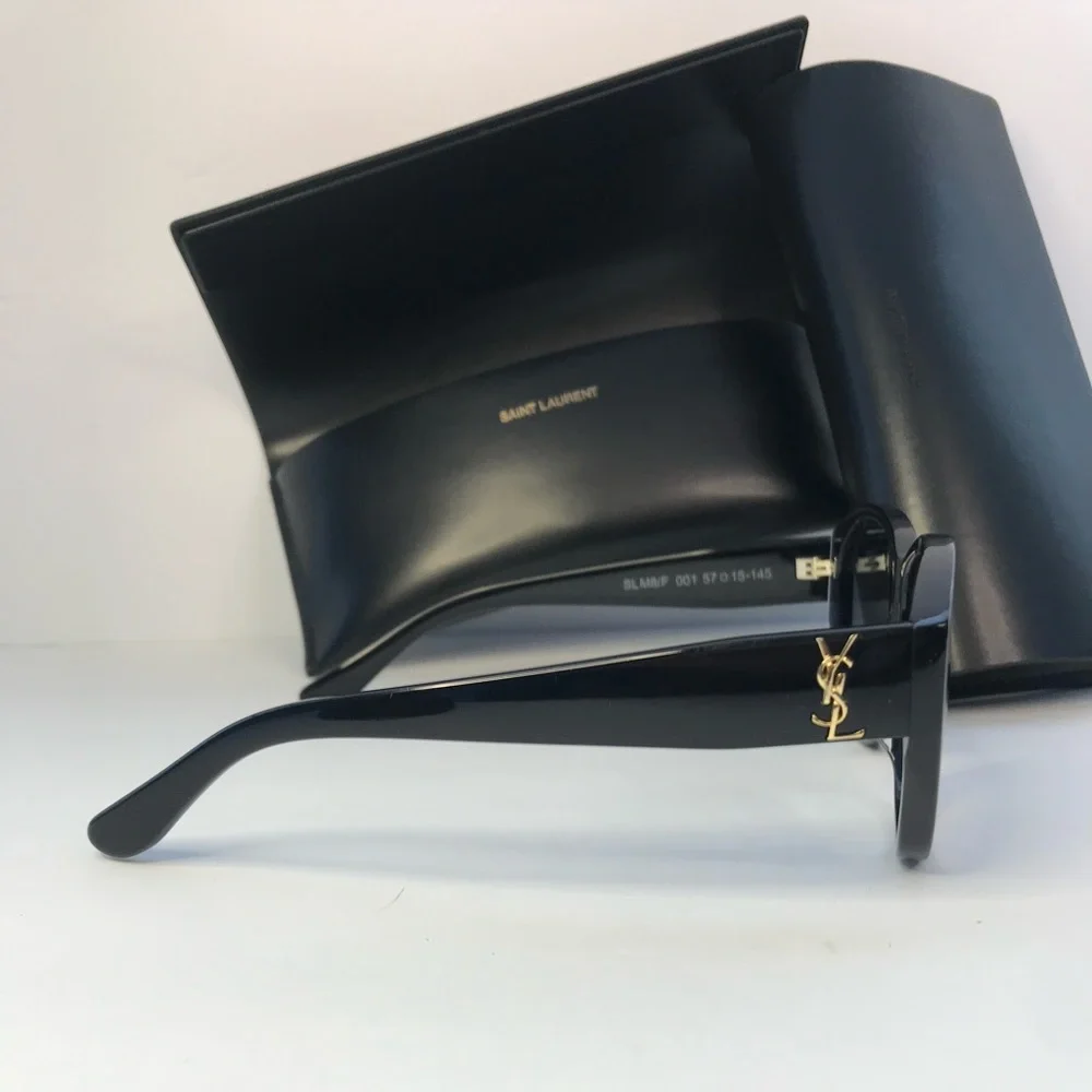 💯 - New Authentic SAINT LAURENT SLM8/F Sunglasses Black - Picture 6 of 11
